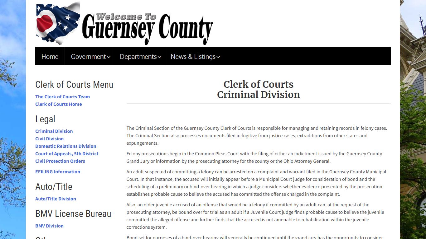 Criminal Division – Guernsey County
